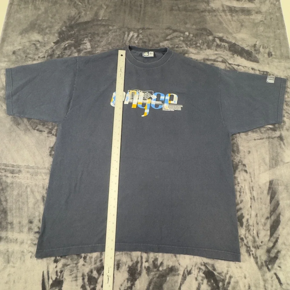 Enyce Graphic T-Shirt Mens XL Blue Vintage Streetwear Short Sleeve 100% Cotton